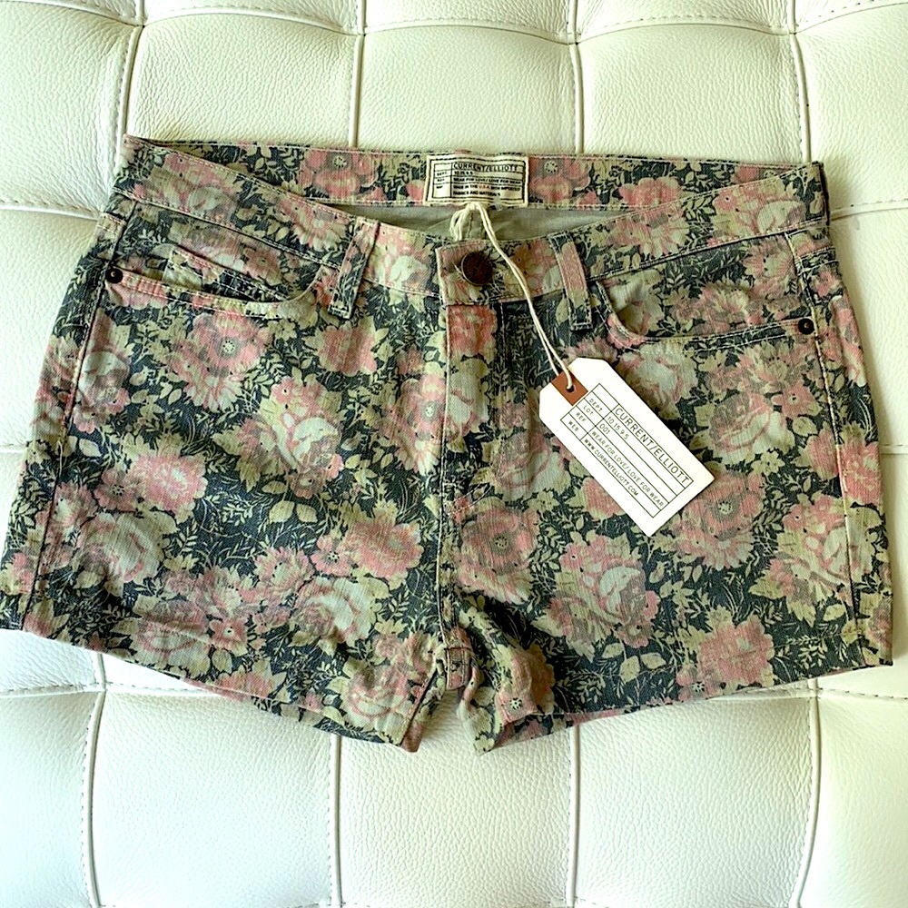 Current/Elliott denim floral shorts sz 30